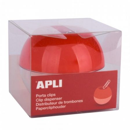 Apli Portaclips Redondo Imantado Rojo con 35 Clips